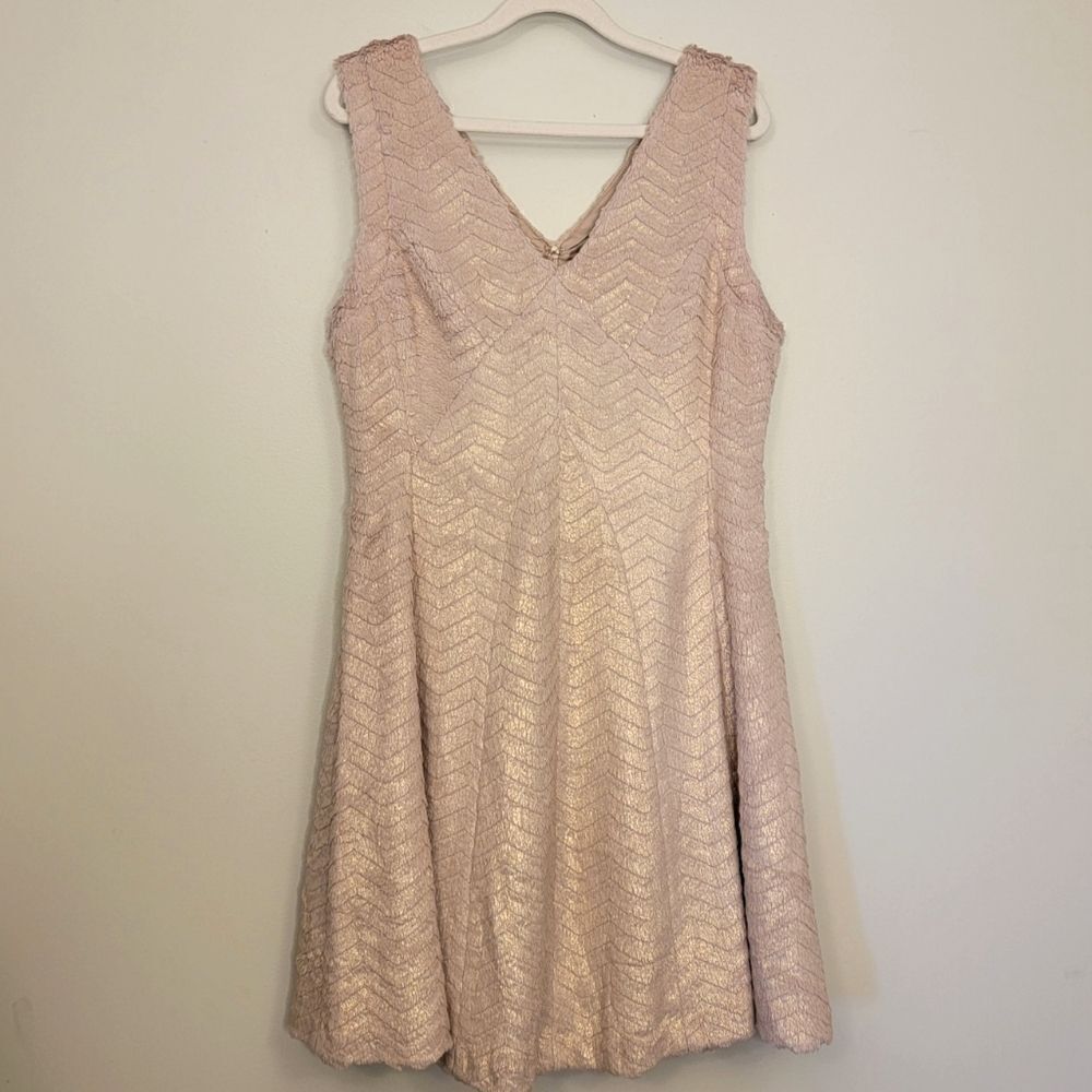 Line & Dot Faux Fur A-line Dress